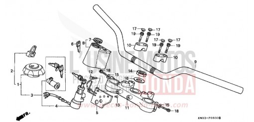 HANDLE PIPE/TOP BRIDGE NX250L de 1990